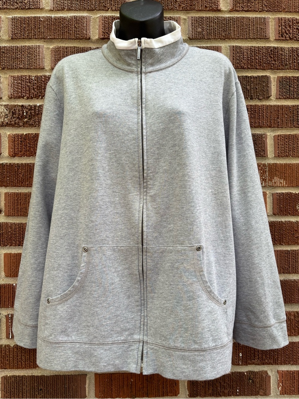 Charter Club Woman's Size 2X Zip Up kangaroo pockets Cotton blend Jacket